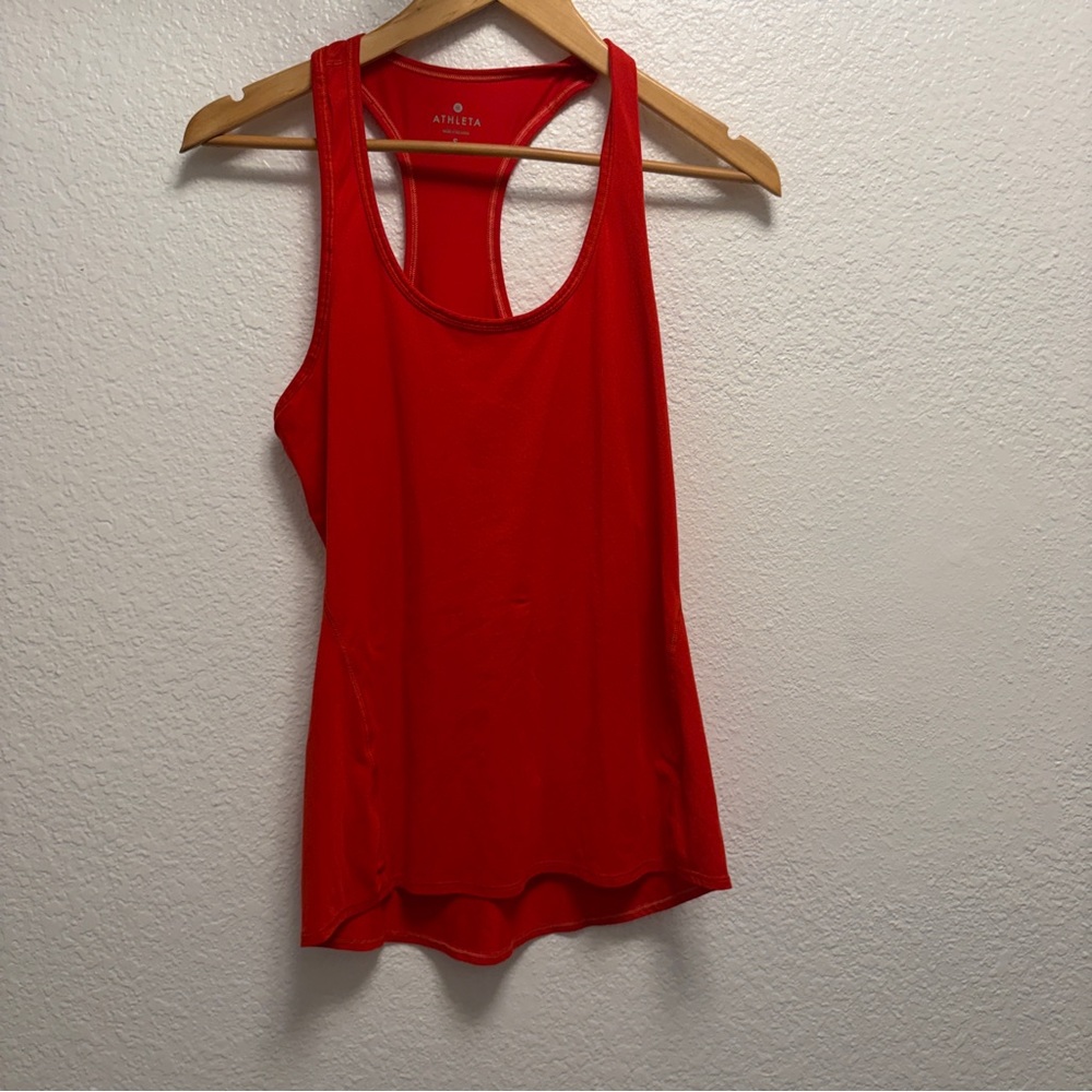 Athleta Racerback tank top women’s size Small Red polyester/spandex blend